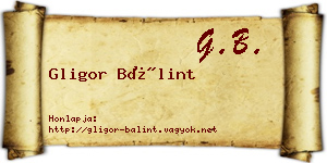 Gligor Bálint névjegykártya