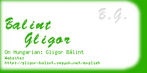 balint gligor business card